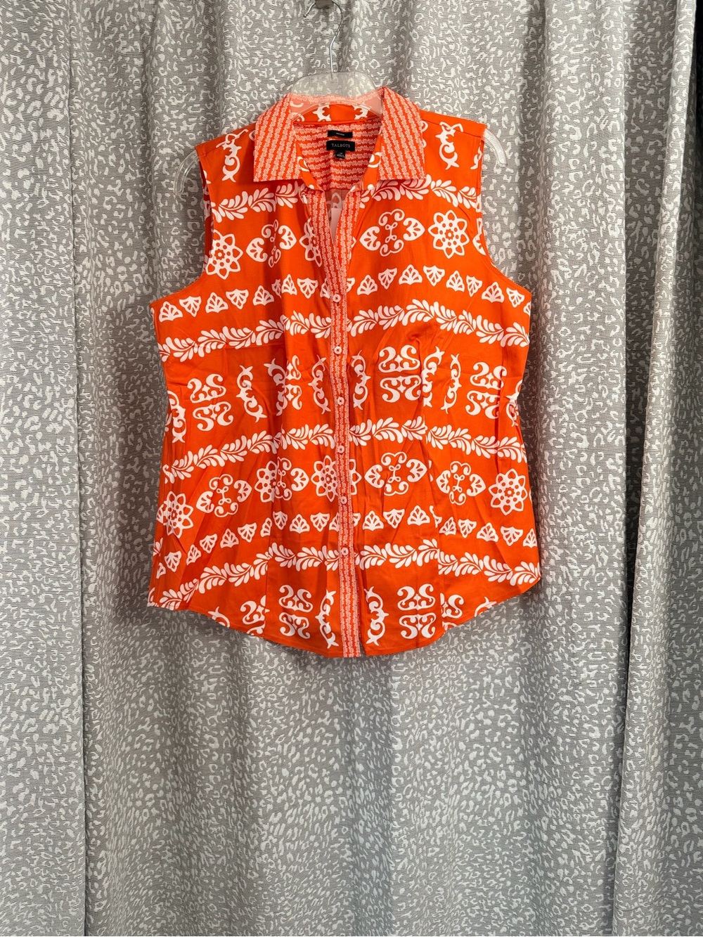 TALBOTS Sleeveless Button-Down Blouse Size 14